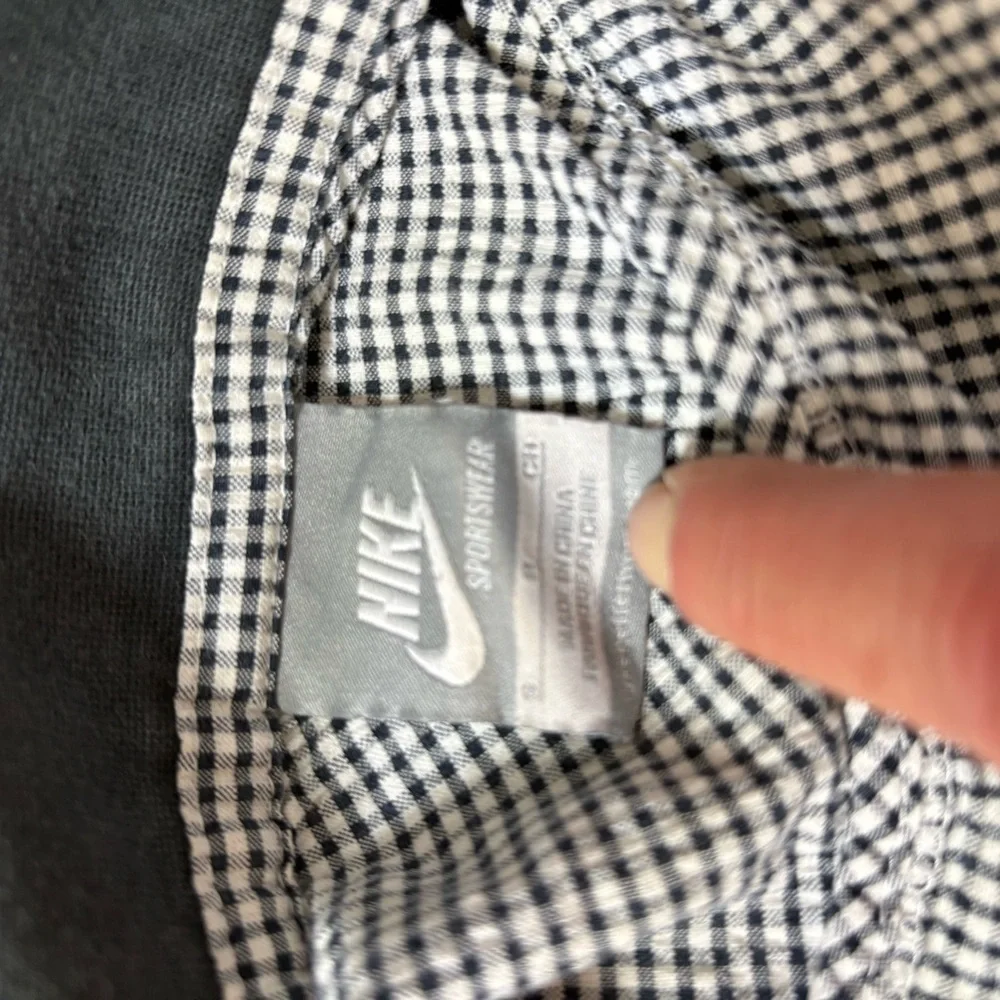 Vintage 90’s Nike Black and White Bomber Jacket with Stand-Up Collar